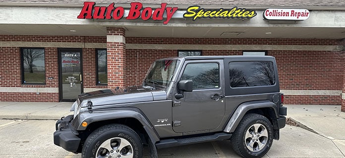 Auto Body Specialties storefront on Teal Road in Lafayette, Indiana